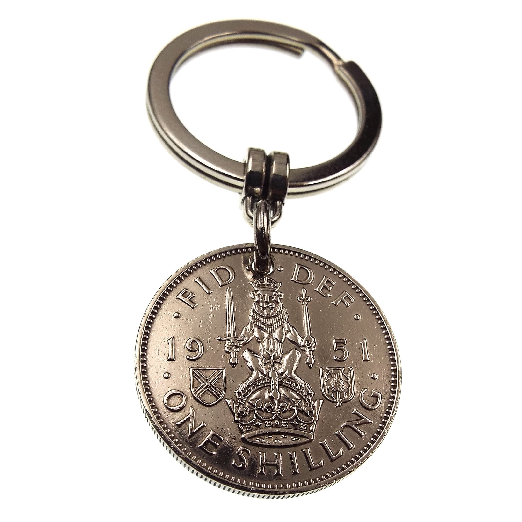A Silver Dream 1951 Scottish Shilling Coin Keyring