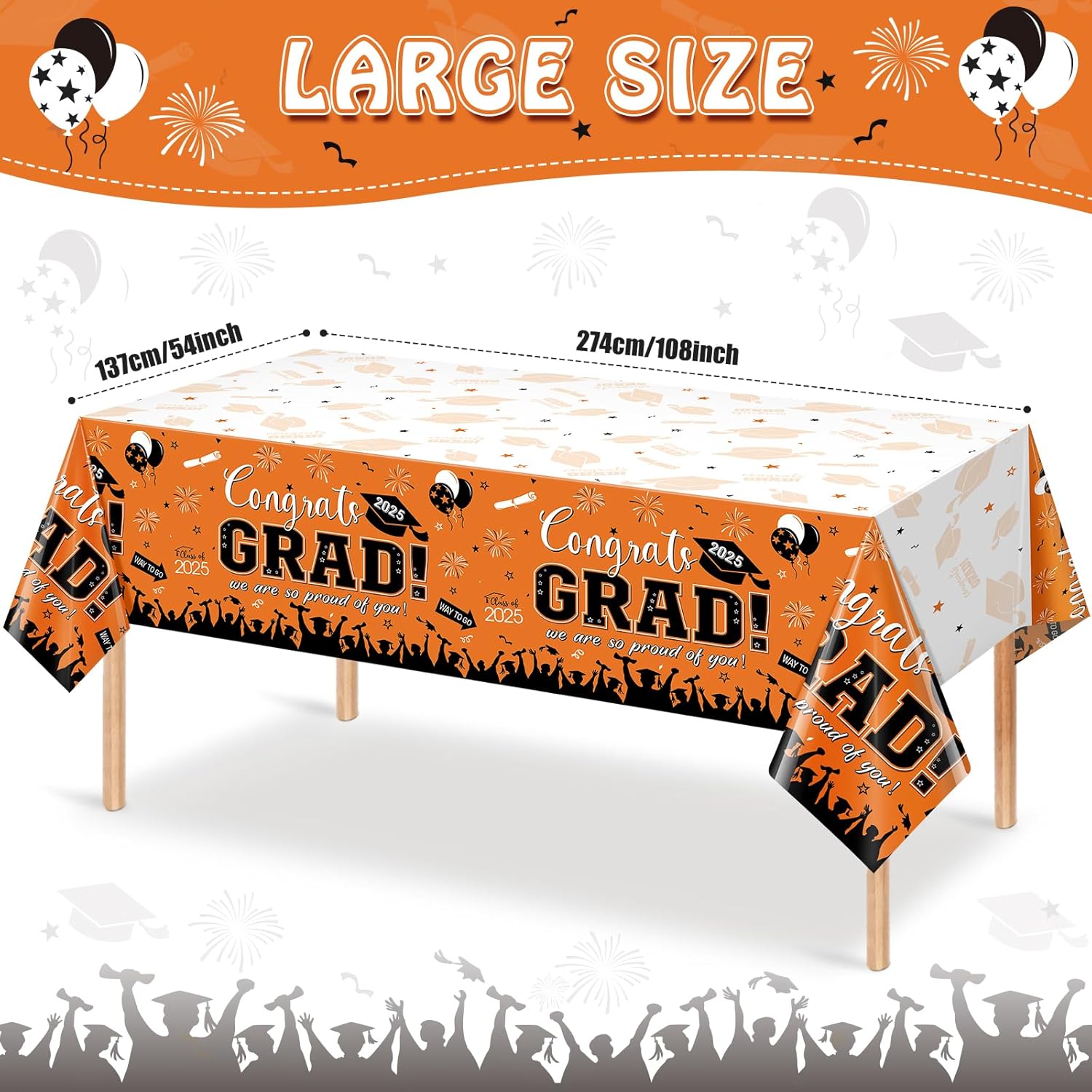 FunnyPars 357 Pcs Graduation Plates and Napkins Set & 3 Pack Graduation Tablecloth Party Decorations