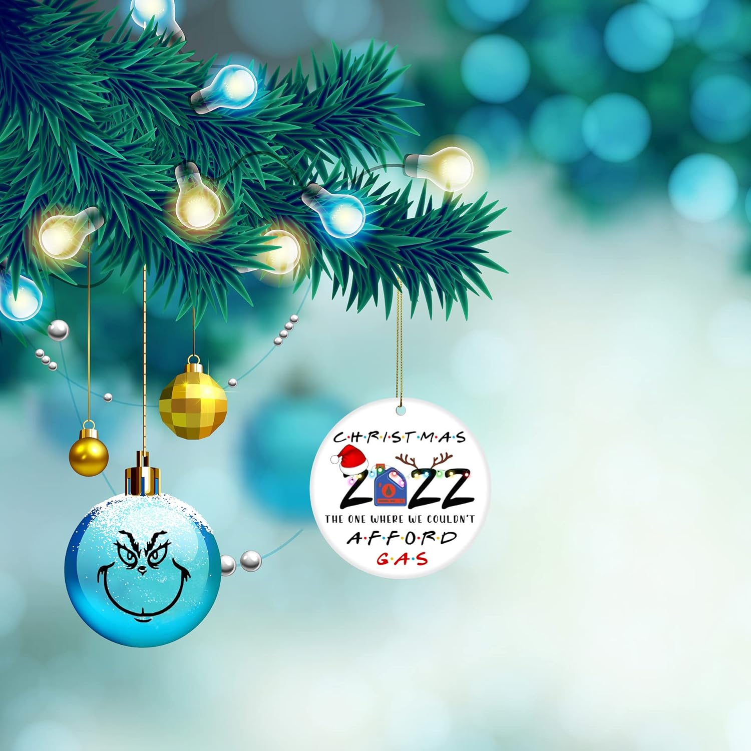 THE ONE WHERE WE COULDN'T AFFORD GAS Christmas Ornament,Friends Ornament,Friends Tv Show Merchandise,Afford Gas Christmas 2022 Ornaments,Pandemic Christmas Ornament 2022,Afford Gas Ornament 2022 : Home & Kitchen