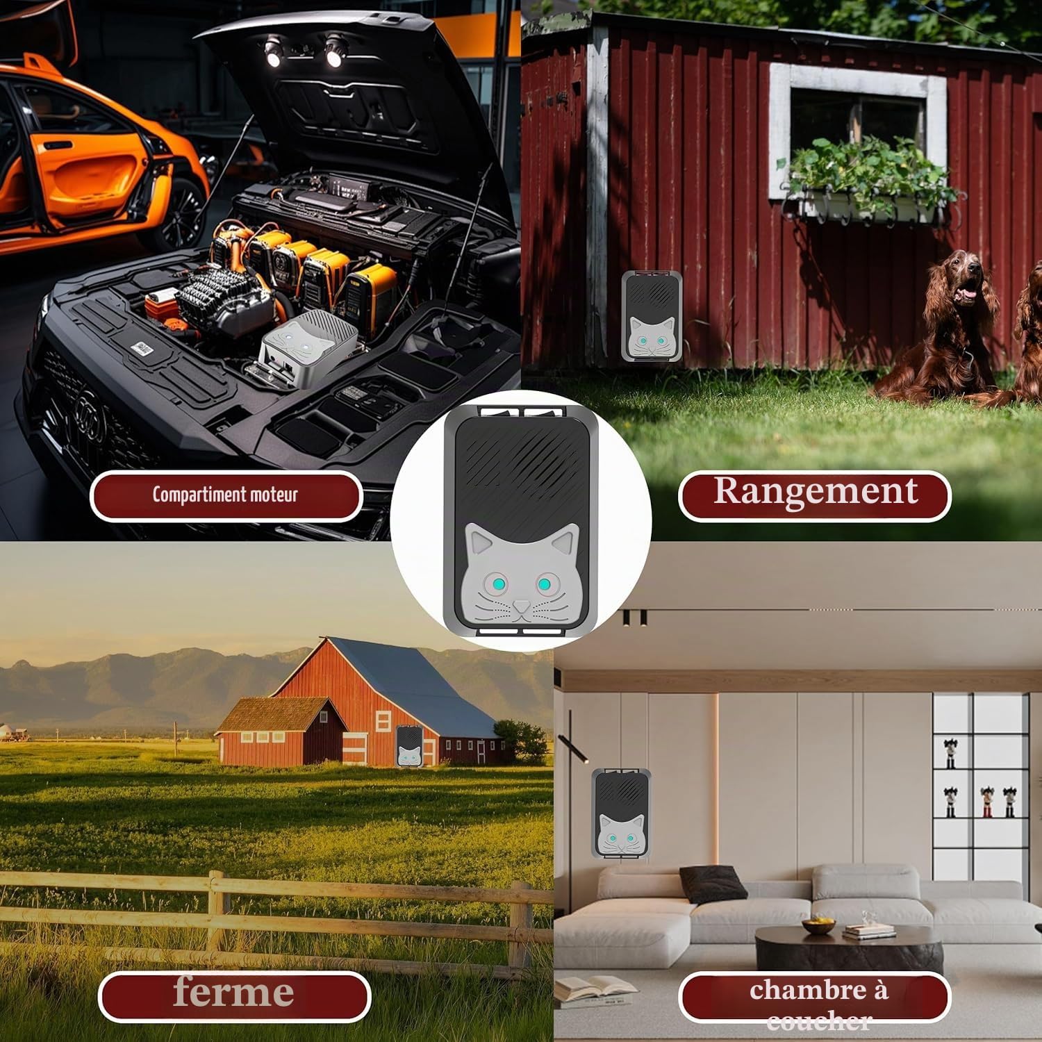 Répulsif anti-martres pour voiture - Protection contre les martres avec ultrasons. Répulsif anti-martres pour voiture fonctionnant sur piles. Protection contre les martres immédiate et durable dans le