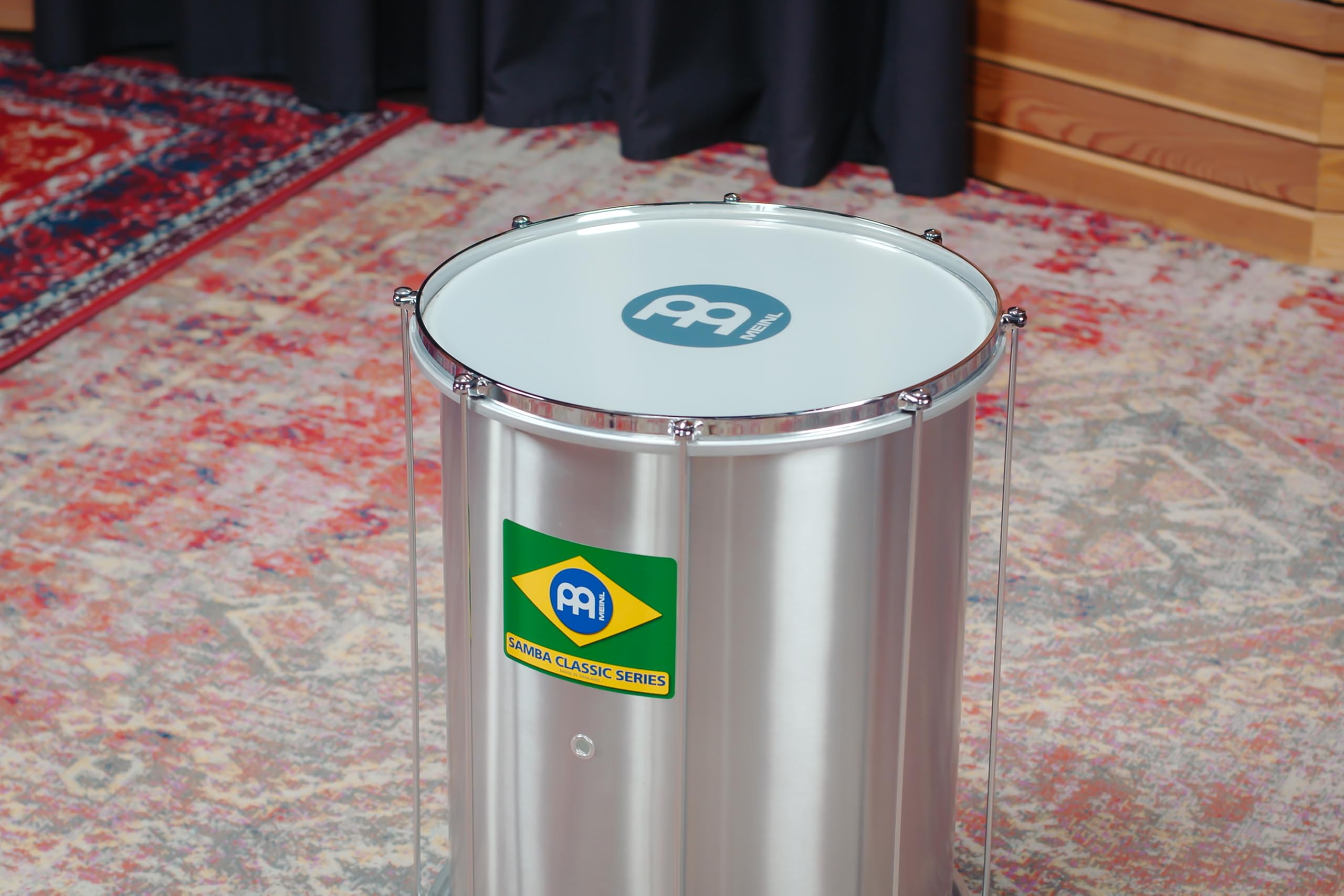 Meinl Percussion Classic Series Surdo - Kleine Samba Trommel - 16 Zoll Durchmesser - 20 Zoll Höhe - Aluminium, Silber (SUC16)