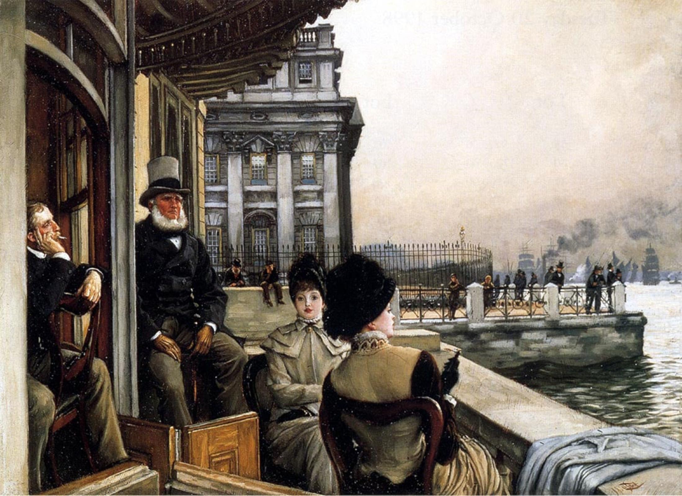 POSTERIIk Vintage Print Pop Art Landscape Artwork TheTerrace of The Trafalgar Tavern Greenwich London Jacques Art Prints for Office Home Decor 60x90cm
