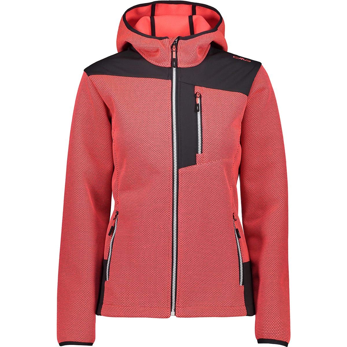 CMP Women's Softshell Sweatshirt with Fixed Hood Jacket