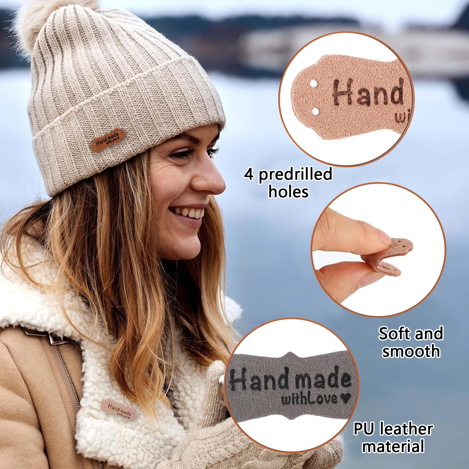 30 Etichette In Pelle PU Fatte A Mano Con Rilievo Coniglio Per Cucire Su Abbigliamento, Borse E Accessori - 2x5 Cm, 5 Colori - 6