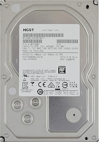 Miniatura 4 de HGST Ultrastar 7K6000 HUS726060ALE610 (0F23001) 6TB 7200 RPM SATA 6Gbs 128MB caché 3.5 pulgadas disco duro empresarial (renovado)