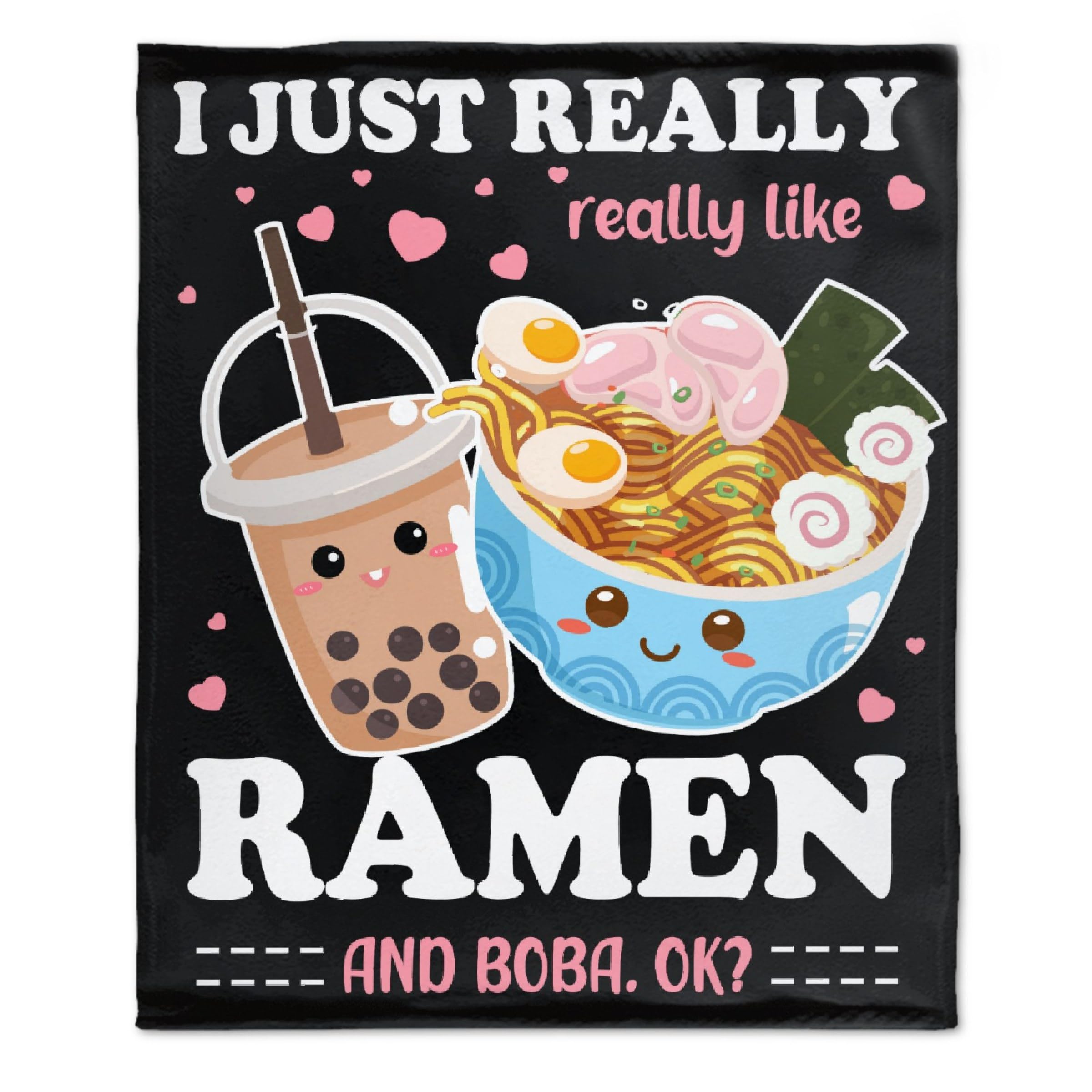 Prabhutaratna I just Really Like Ramen ok Blanket Soft Cozy Throw Blankets Flannel Blankets for Couch Bed Living Room 60