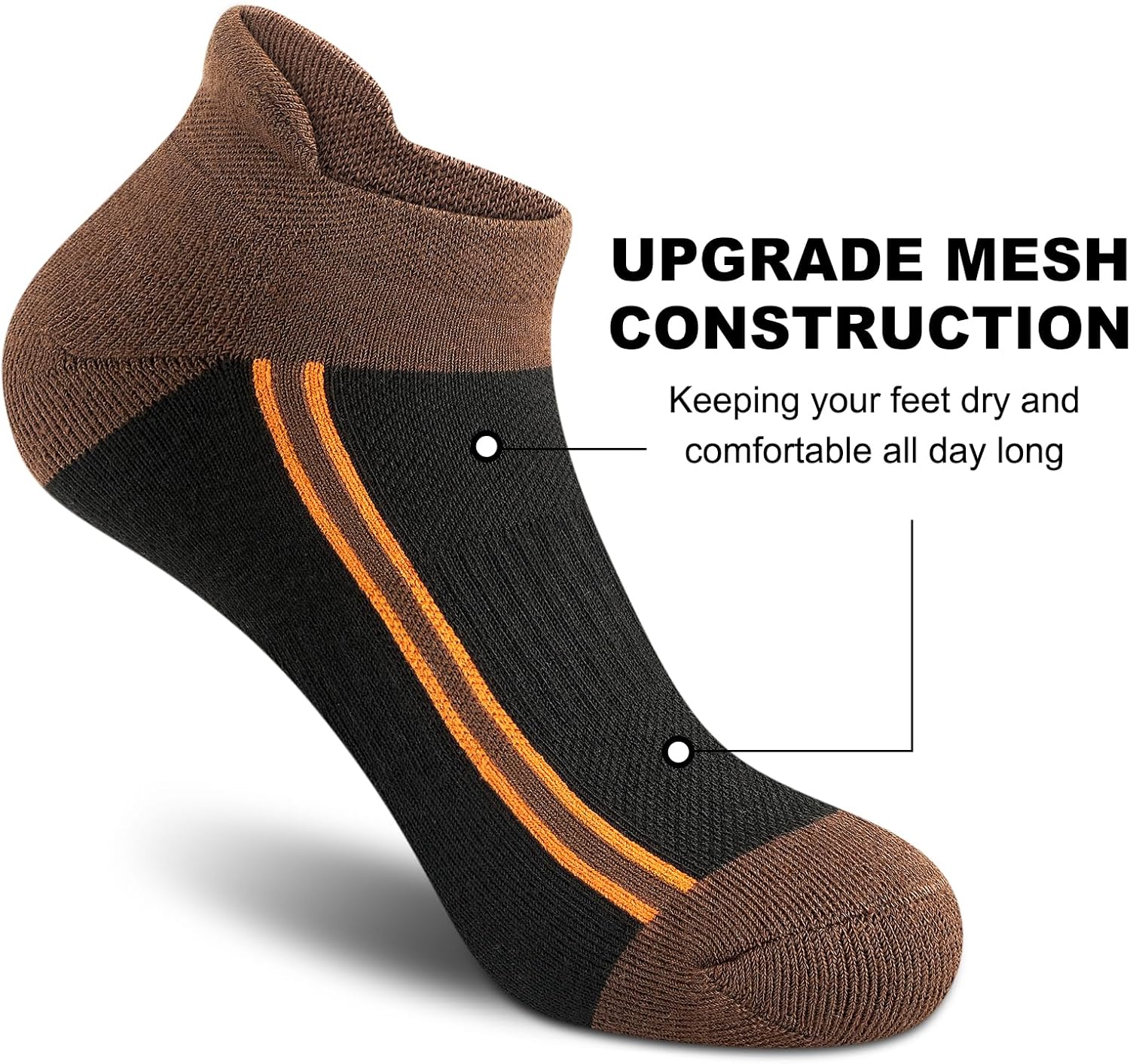 Gonii Men's Running Athletic Ankle Socks - Thick Cushioned Low Cut Socks (5 Pairs) - Image 3