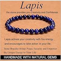 Vista 266 de MASSIVE BEADS Pulsera elástica de yoga hecha a mano con piedra natural, cristal curativo, energía, regalos para adultos unisex de 0.157 in, 0.236