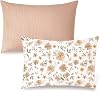 Konssy Muslin Toddler Pillowcase for 13x18 Pillow 2 Pack, 100% Cotton Toddler Pillow Case Cover, Soft & Breathable Travel Babay Kids Pillow Covers with Envelope Closure(Flourish, Toffee