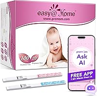 Vista 8 de Easy@Home Kit de prueba de ovulación: 50 tiras de ovulación y 20 pruebas tempranas de embarazo y un termómetro corporal basal y vasos de orina