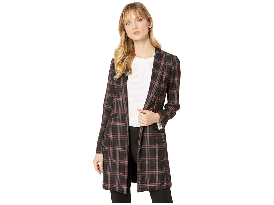 

Kenneth Cole New York Long Line Blazer (Road Plaid Black) Women's Jacket