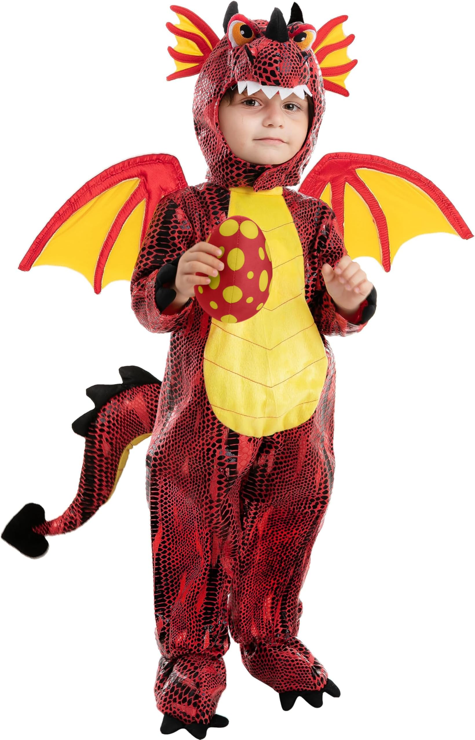Spooktacular Creations Child Dragon Costume for Halloween Trick or Treating Dinosaur Dress-up Role Playing (Red)
