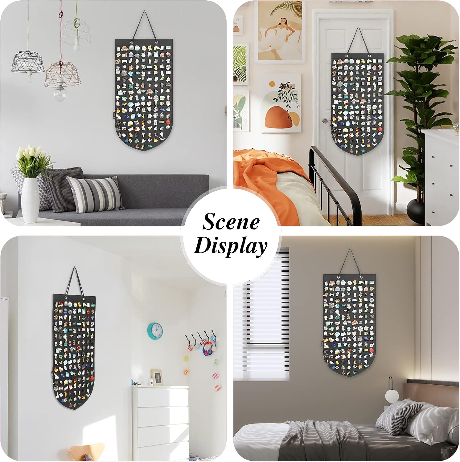 PACMAXI Hanging Brooch Pin Storage Organizer, Pin Wall Display Banner