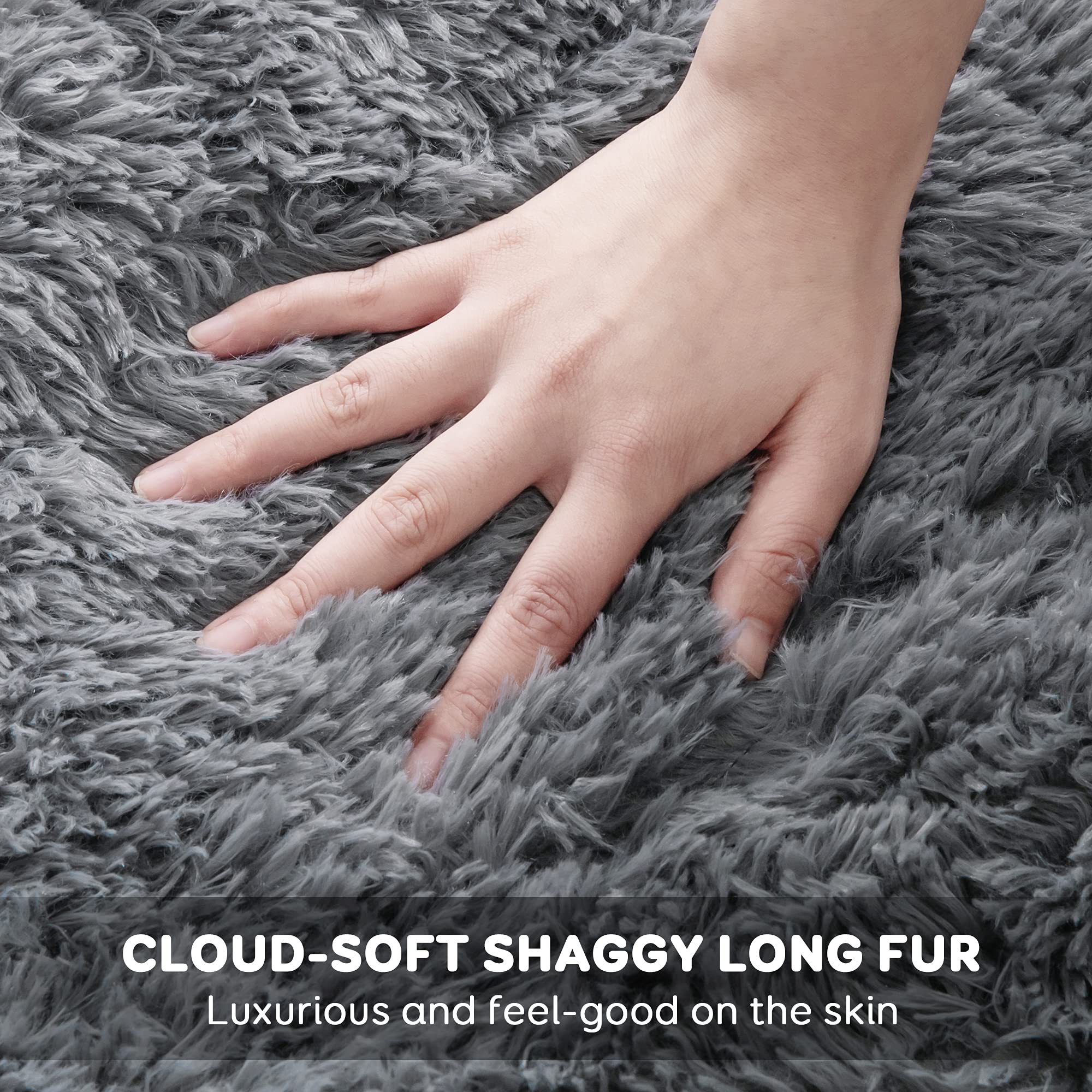 Pawque Sherpa Weighted Blanket for Adult 12lbs, Shaggy Faux Fur