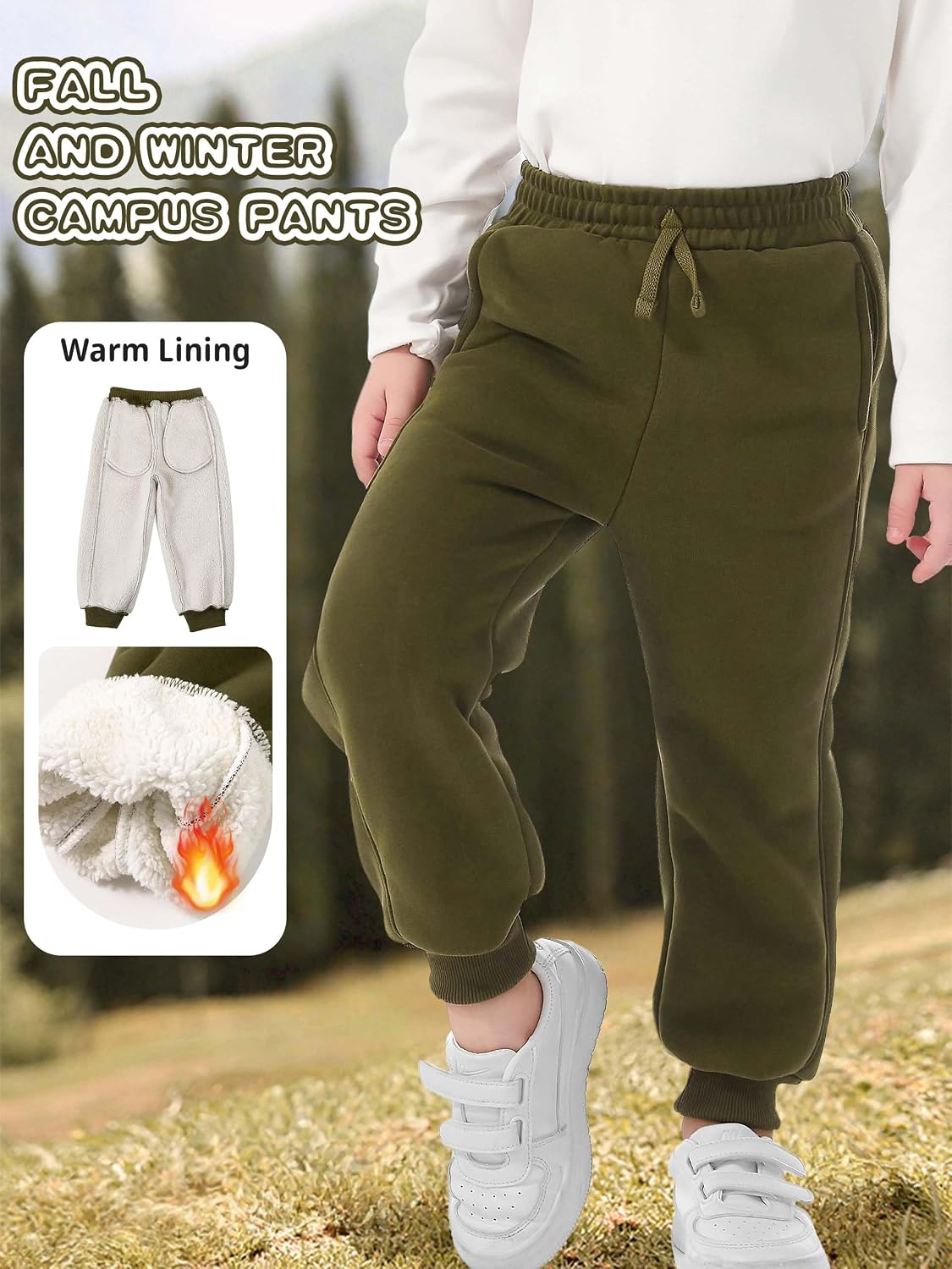 Volunboy Baby Boy Pants Toddler Fleece Sweatpants Boys Joggers 18 Months-6 Yrs Fall Winter