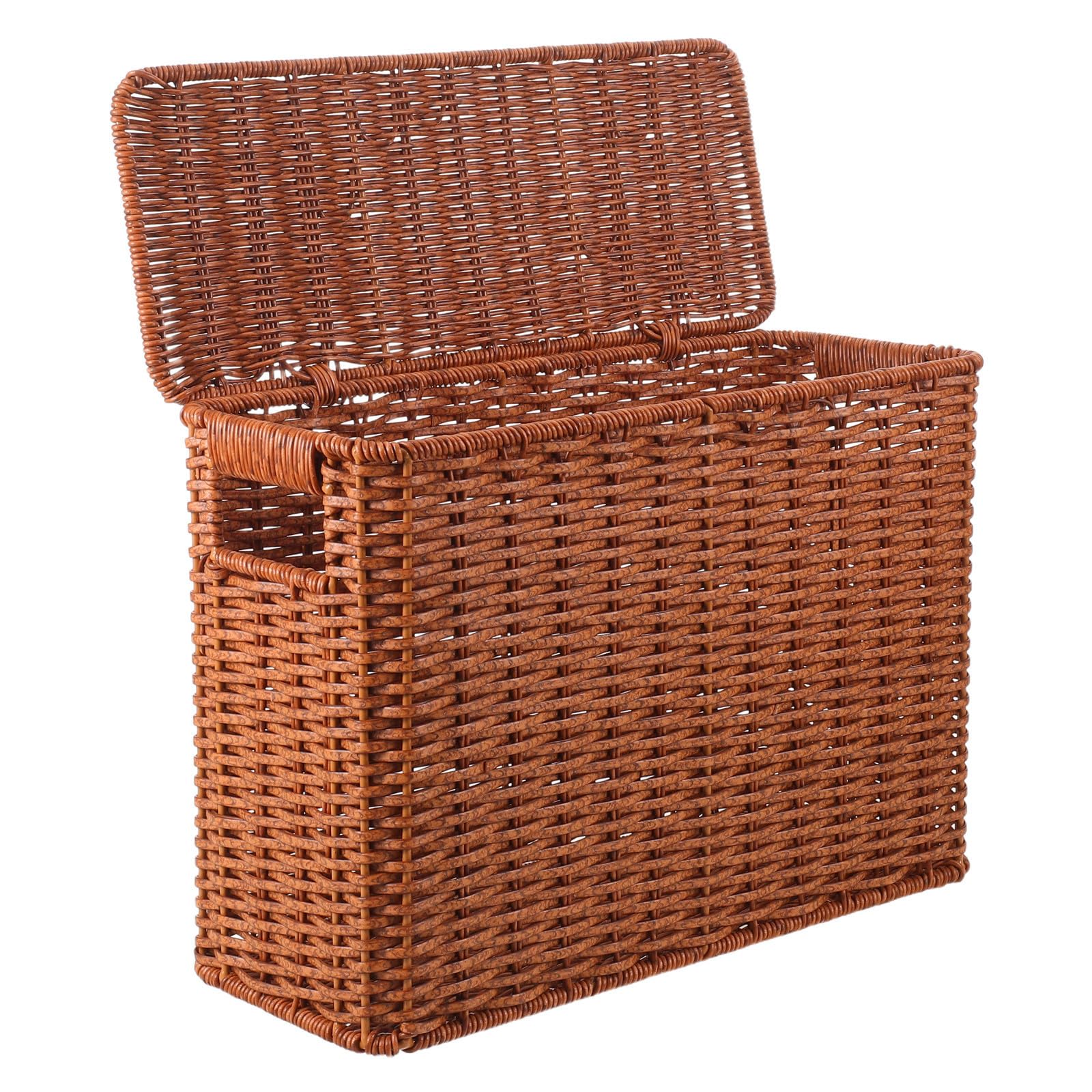 TOYANDONA Cesto Intrecciato Stretto con Coperchio, Salvaspazio, Caffè