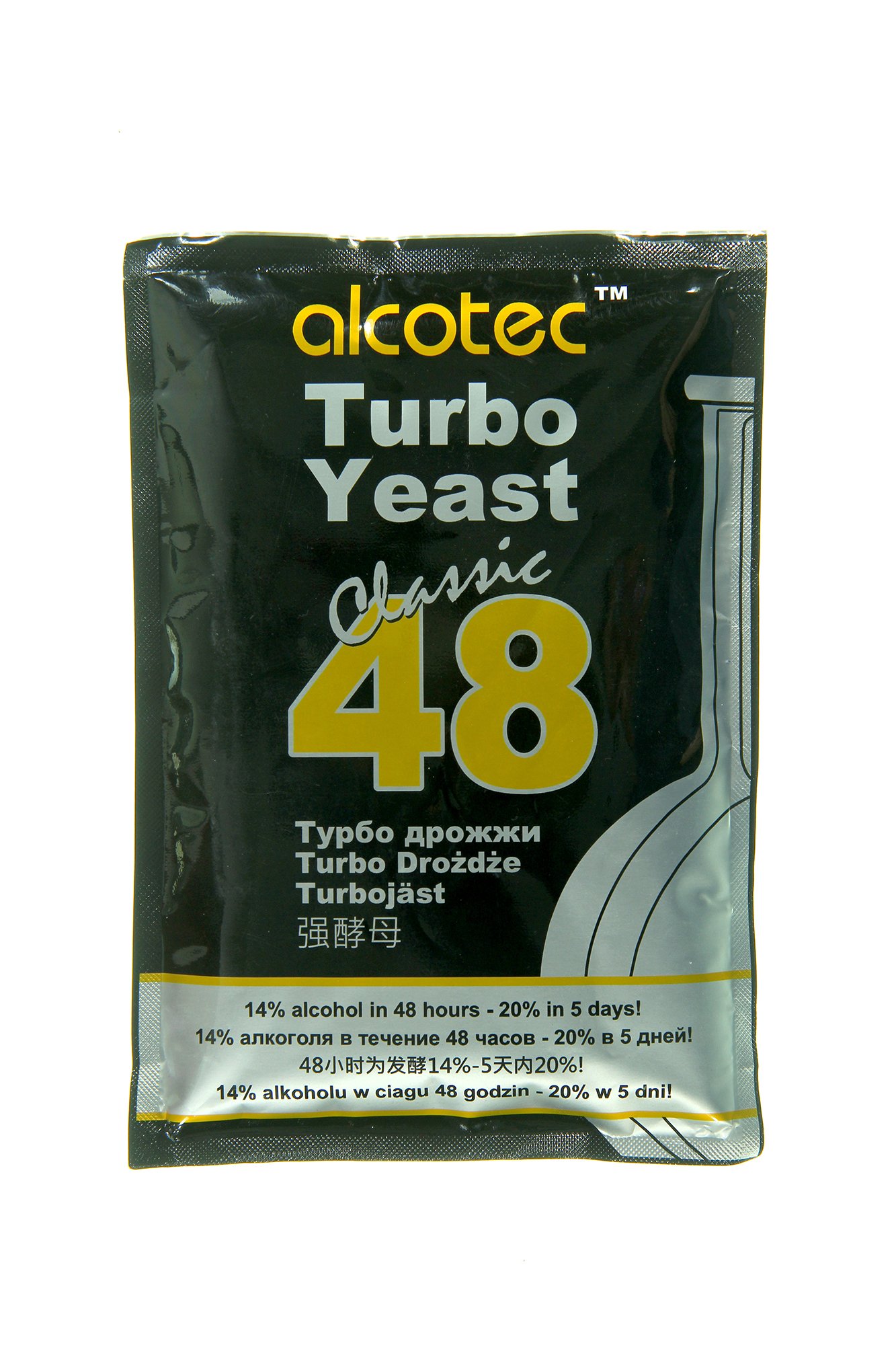 Alcotec 6X Turbohefe 48h Classic, bis 21% Alkohol (6 Packungen)