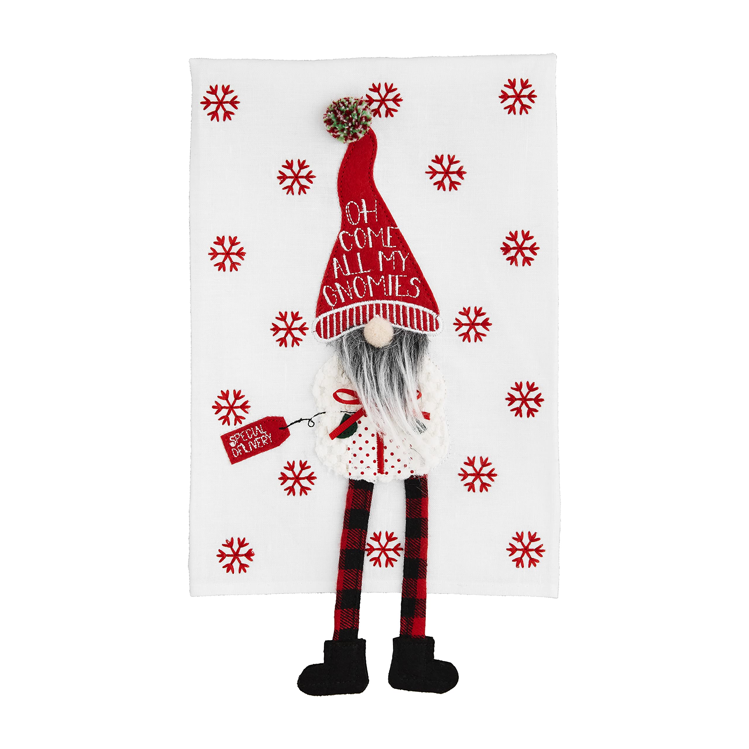 Tovaglioli Di Carta Mud Pie Holiday Gnome – 20 Pezzi, Forma Di Gnomo, 15,2 X 10,2 Cm