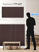 Vista 4 de Mollywell Wood Panels for Wall, Time-Saving Installation, Versatile Wood Slat Wall Decor, Enhanced Acoustic & Sound Proof Fluted Design for Home &