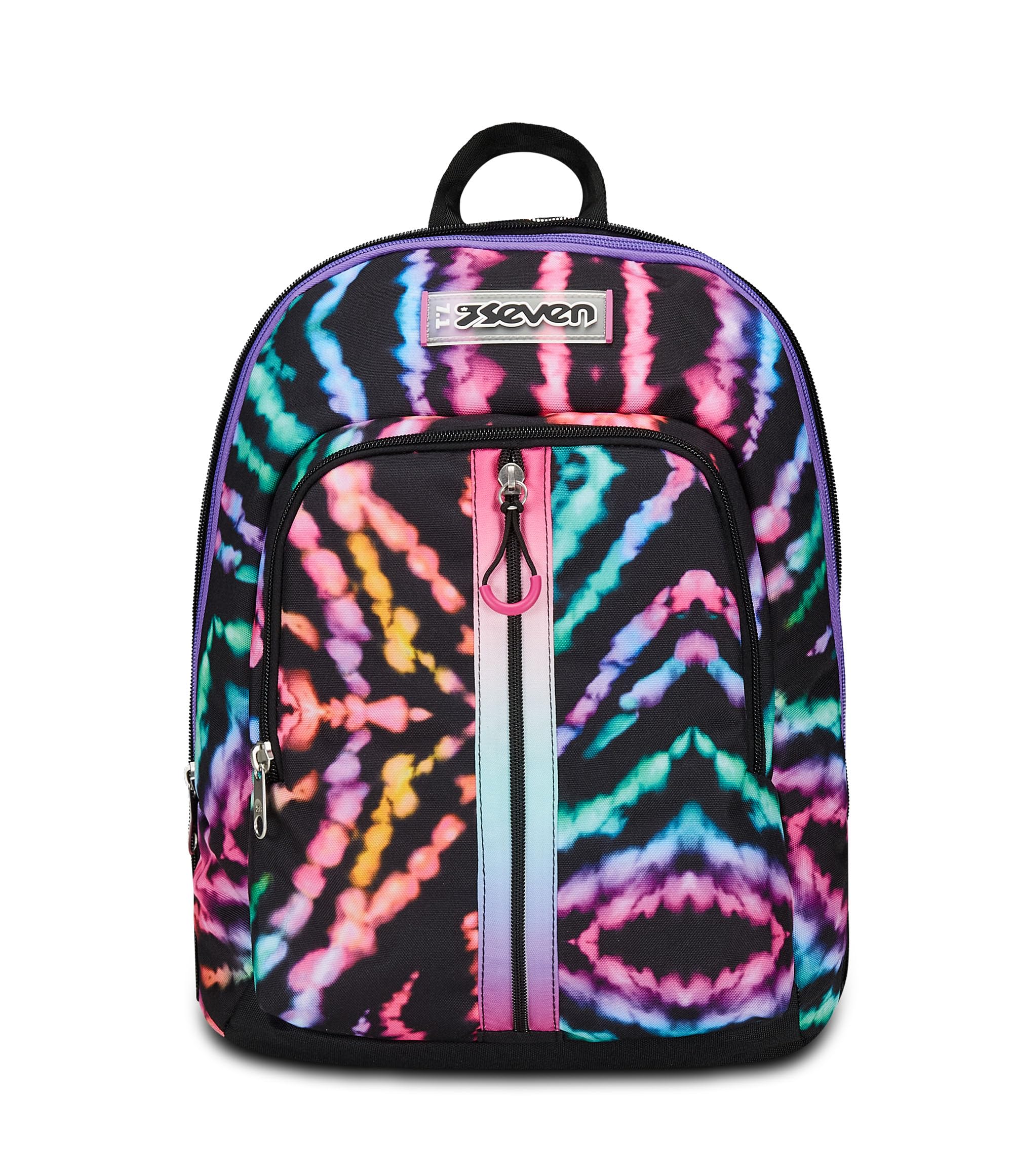 Seven Zaino Scuola Adavanced Detach, Nero Fucsia, Multi-Shade Girl, Doppio Scomparto Con Tasca Staccabile Uso Zainetto, Tasca Porta PC, Tasca Porta Borraccia, Zaino Medie e Superiori, Bambina Ragazza