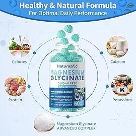 Magnesium Glycinate Gummies 1000mg - Sugar Free Magnesium Potassium Supplement with Vitamin D, B6, CoQ10 for Calm Mood & Sleep Support - 120 Blueberry Gummies -2 Pack