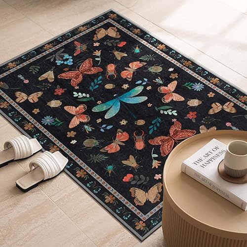 Miniatura 39 de Alfombra de Puerta Floral para Entrada, Alfombra Pequeña Lavable de 2x3, Alfombra Boho para Puerta Delantera, Alfombras de Área Antideslizantes,