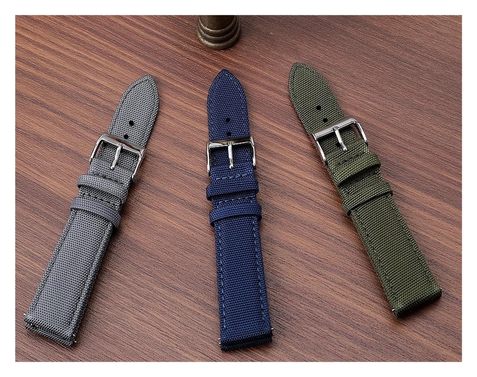 Run Ken Correa De Reloj Tela Impermeable Nailon Dos Caras, Liberación Rápida, Deportiva, For Hombre, 18 Mm, 19, 20, 21, 22 Y 24