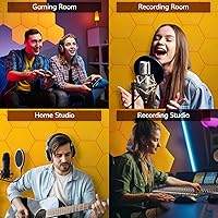 Vista 6 de TONOR - Paquete de 12 paneles acústicos hexagonales, paneles acústicos de alta densidad de 12 x 10 x 04 pulgadas para paredes, panel de espuma