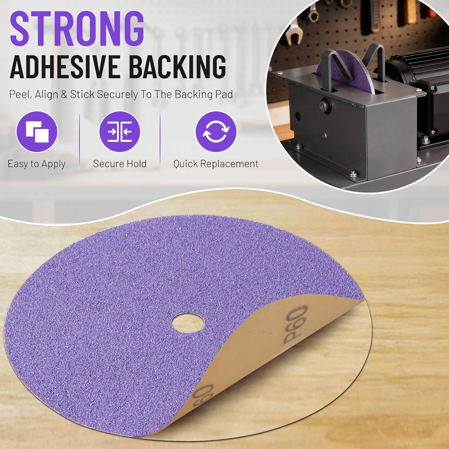 30 Pack 7 Inch 60 Grit Sanding Discs for 2/3 HP 500W JLD10-8 Sharpener