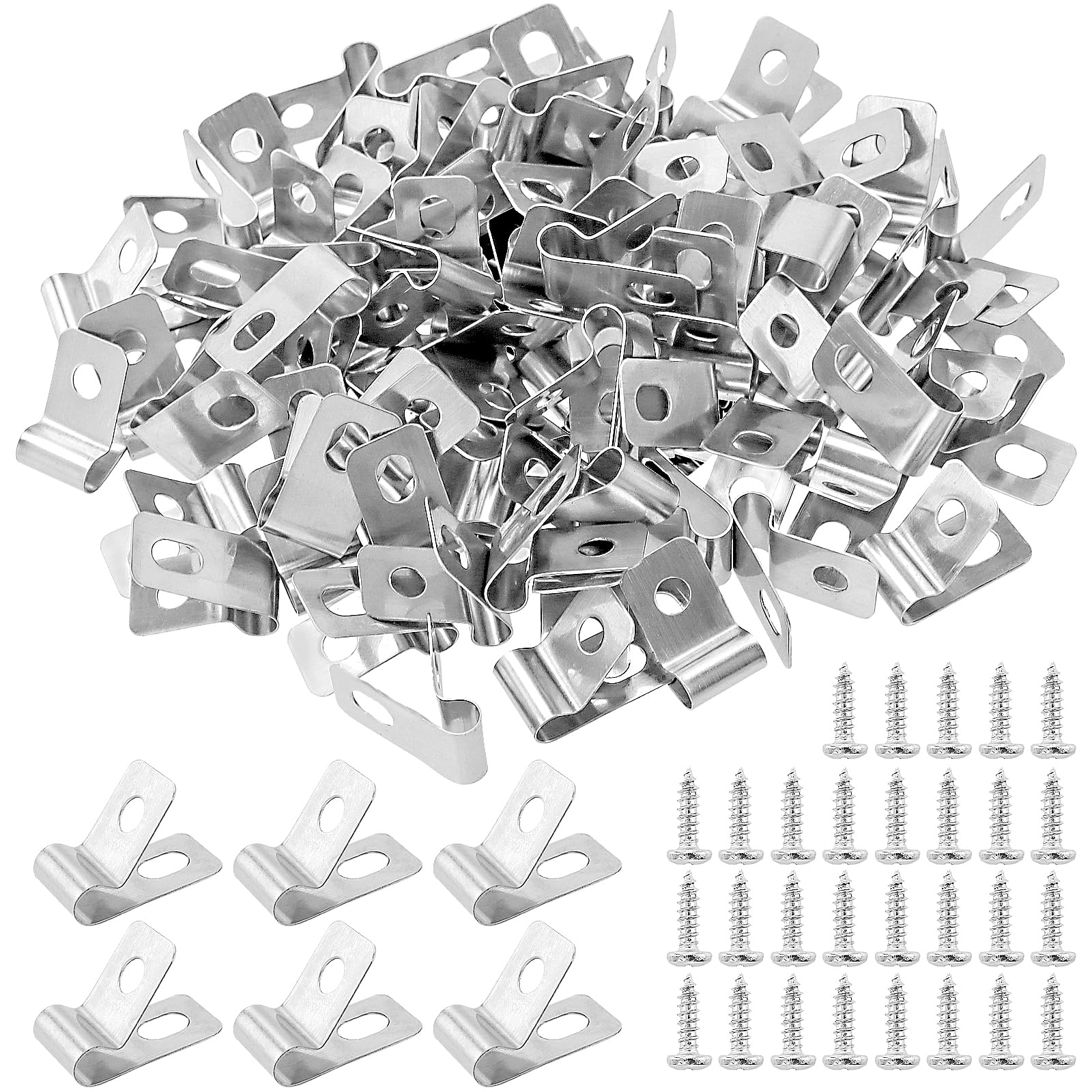 MUKSUET 200 PCS Agricultural Fencing Mounting Clips, R Type Cable Clips