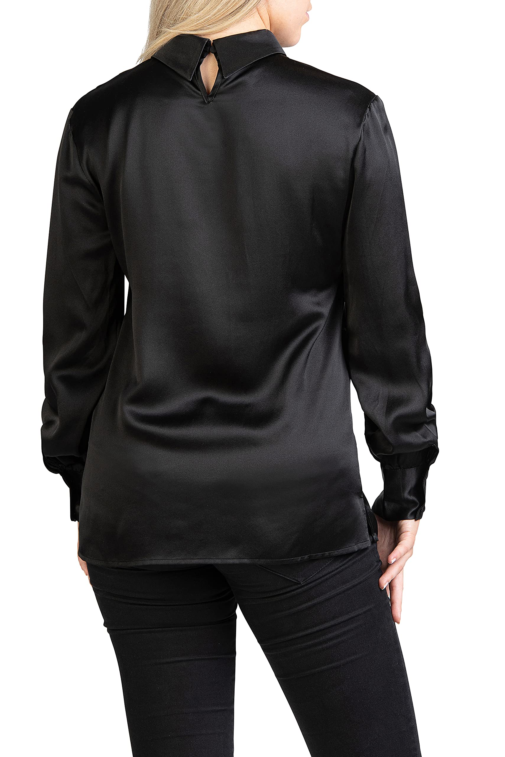 Posh Gear Donna Blusa de Seta Satinoseta 100% Seta