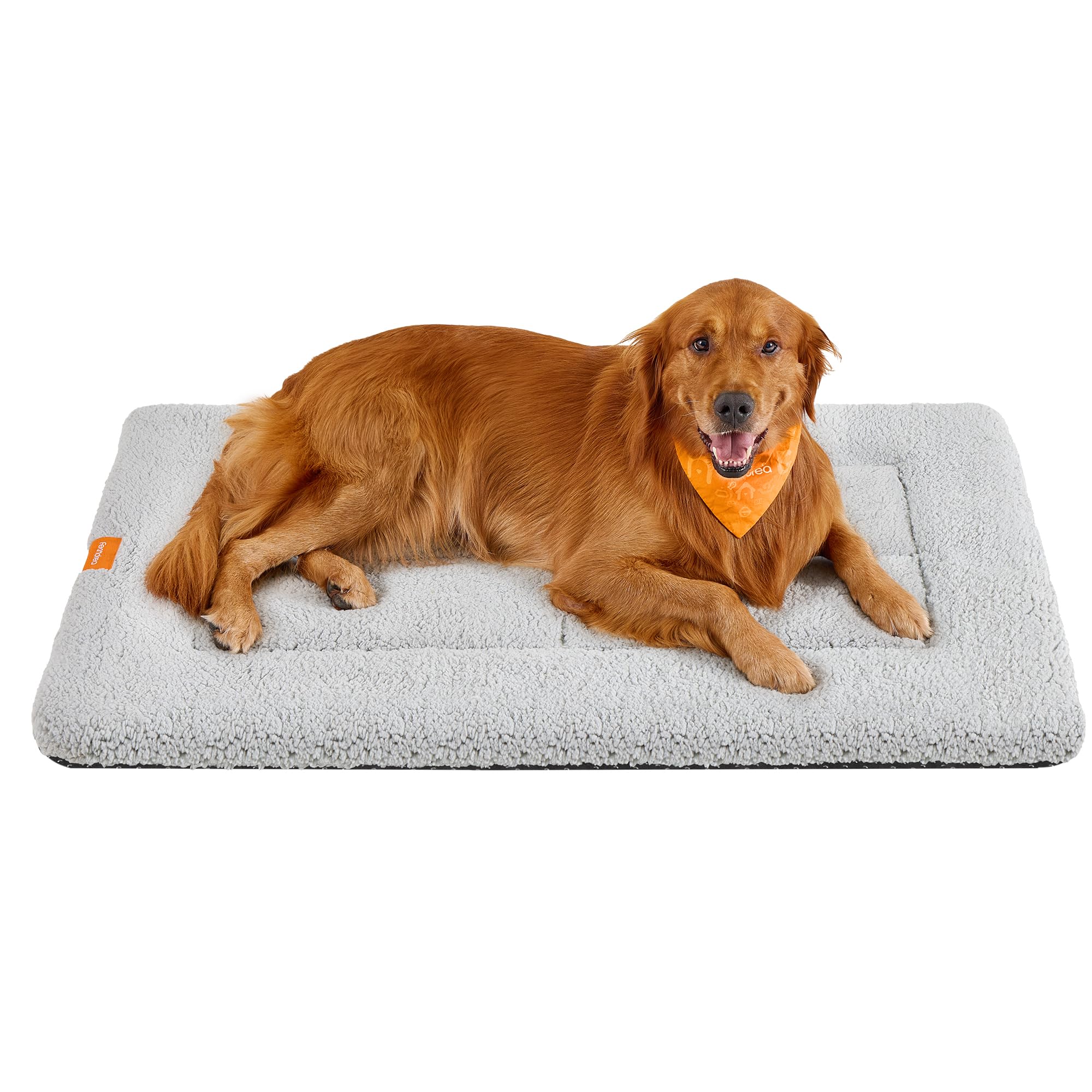 Feandrea Warm Dog Cat Bed, Pet Mattress for Crate, Blanket for Dogs and Cats, 120 x 75 cm, XXL, Machine Washable, Dryer Friendly, Non-Slip, Light Grey PPB021G01