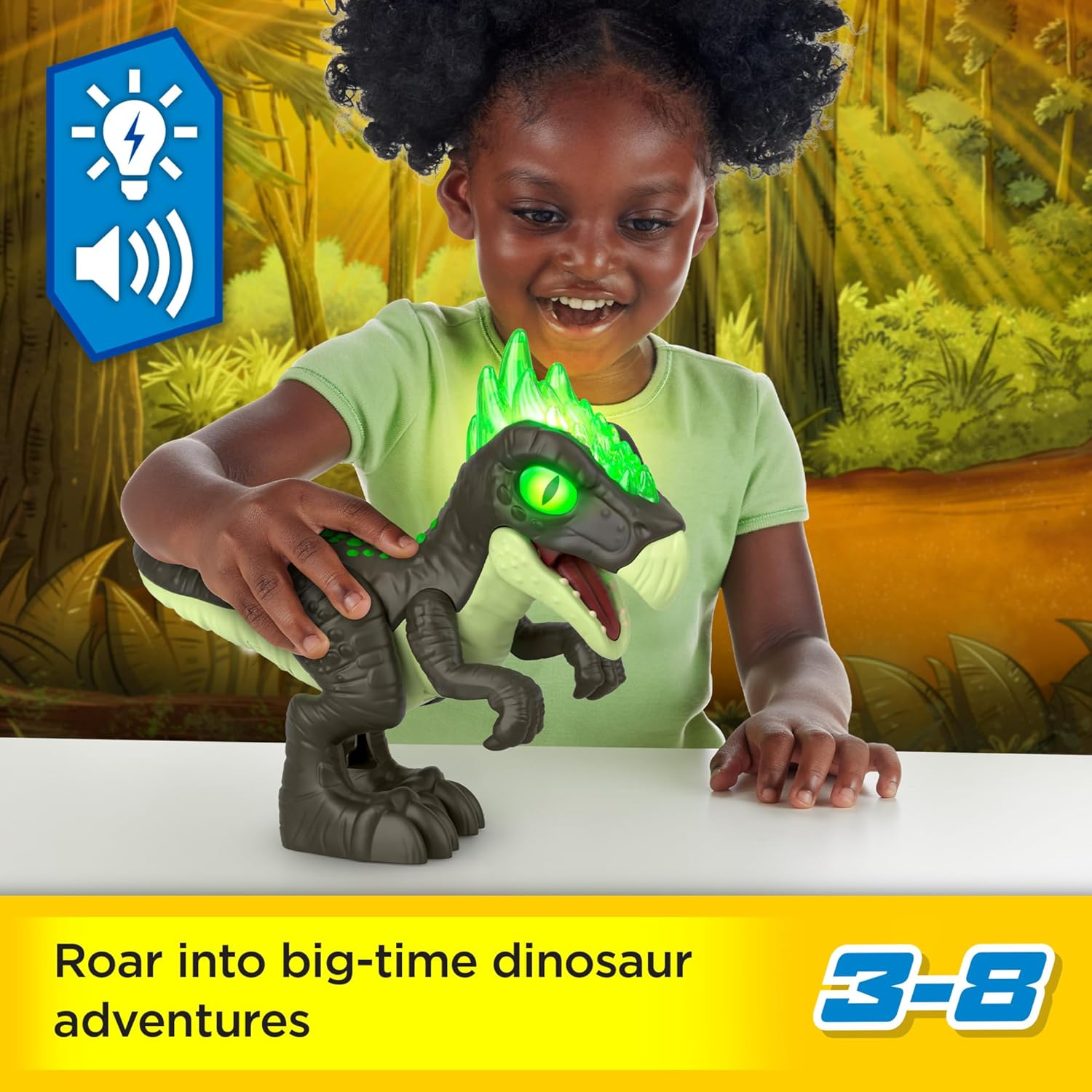 Fisher-Price Imaginext Jurassic World Dinosaur Toy Deluxe Dracorex XL 10-Inch with Lights & Sounds for Pretend Play Kids Ages 3+ Years - Image 3