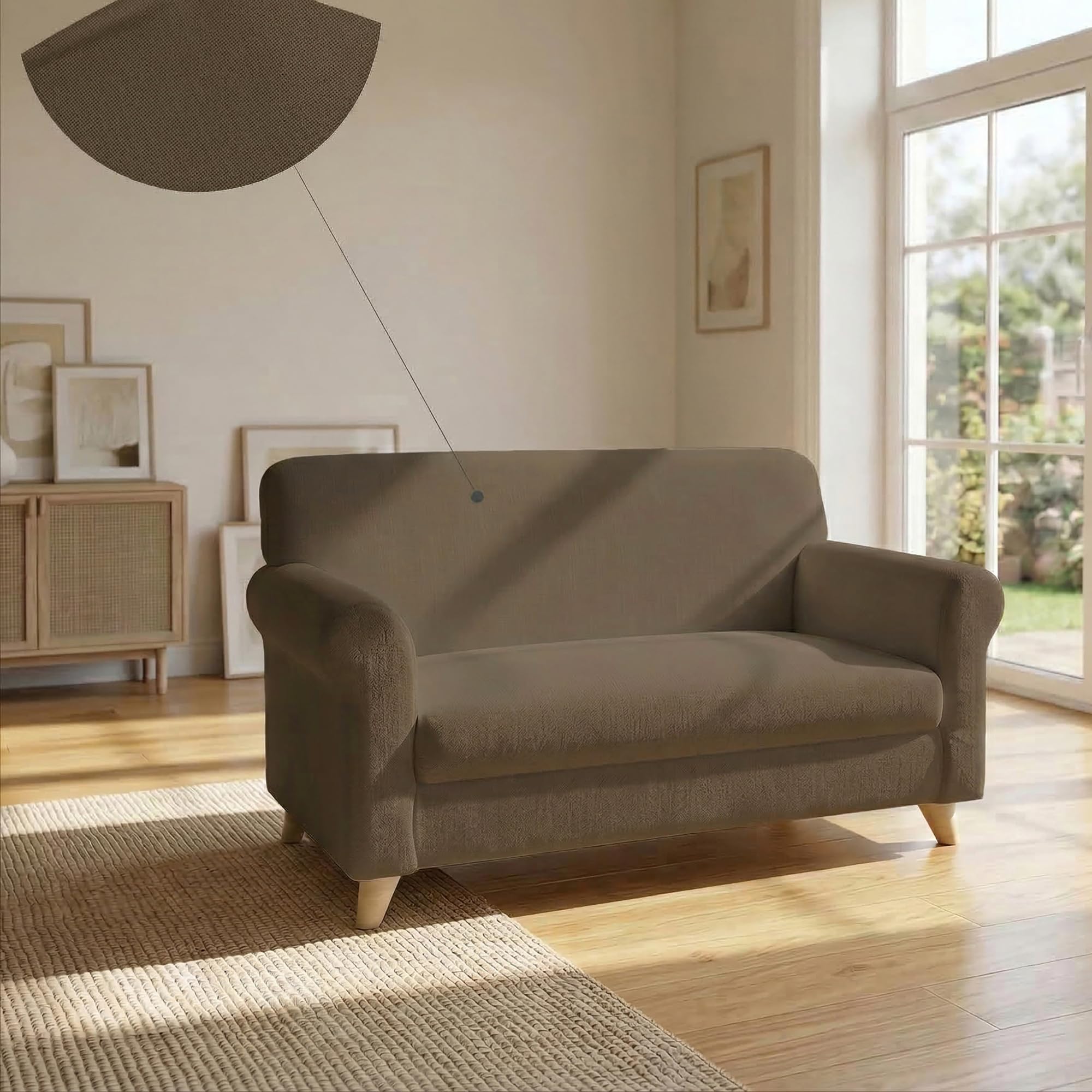 Più Bello bielastic Sofa Cover Dove Grey, 2 Places