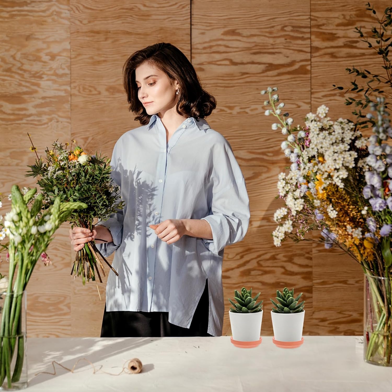 HANABASS 24pcs Pottery Drip Trays for Indoor Plants Planter Saucers for Water Collection Efficient Water Management for Healthier Growth Convenient Home Gardening Supplies