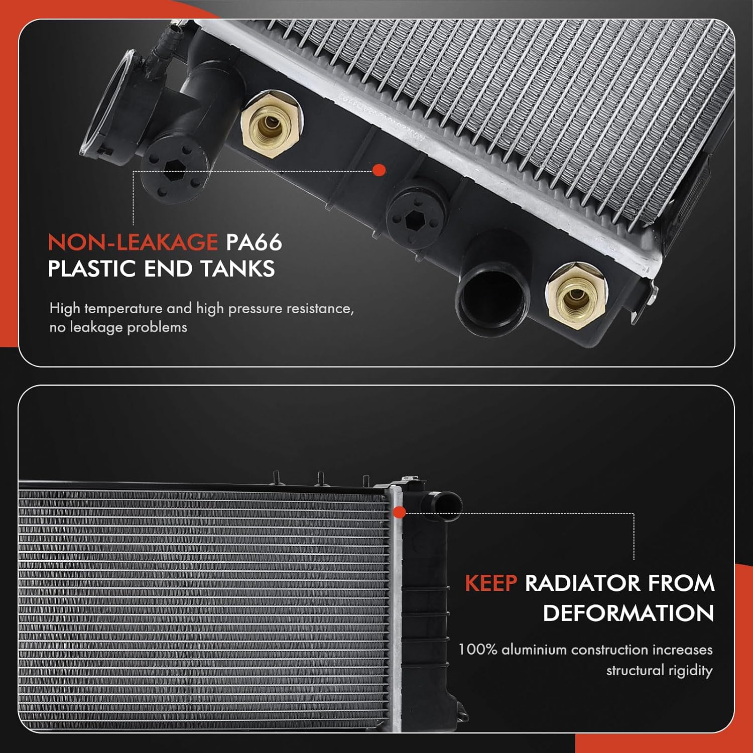 A-Premium Engine Coolant Radiator Assembly with Transmission Oil Cooler - Compatible with Jeep Cherokee 1991-2001, Comanche 1991-1992 - 2.5L 4.0L