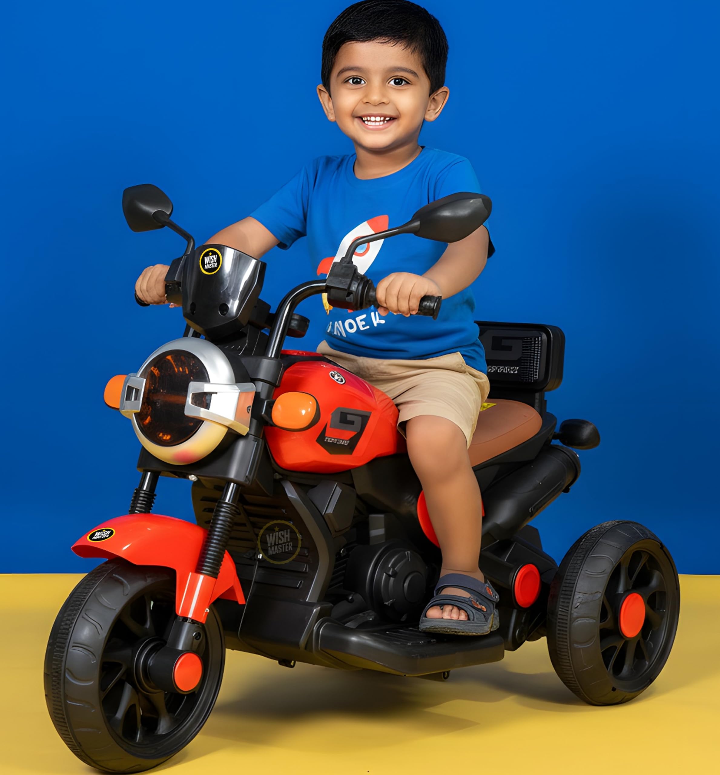 Wishmaster Ride Xtreme Red Electric Bike for Kids Battery Operated Ride-On with Bluetooth, MP3, LED Lights & Foot Accele