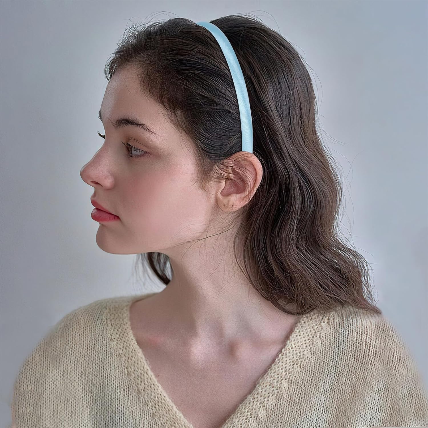 Fishdown 26 Pcs Satin Headbands for Girls DIY Craft Head Bands Hard Thin Headband Rubber Plastic Colorful Hairbands for Kids Teens Party Favors - Image 6