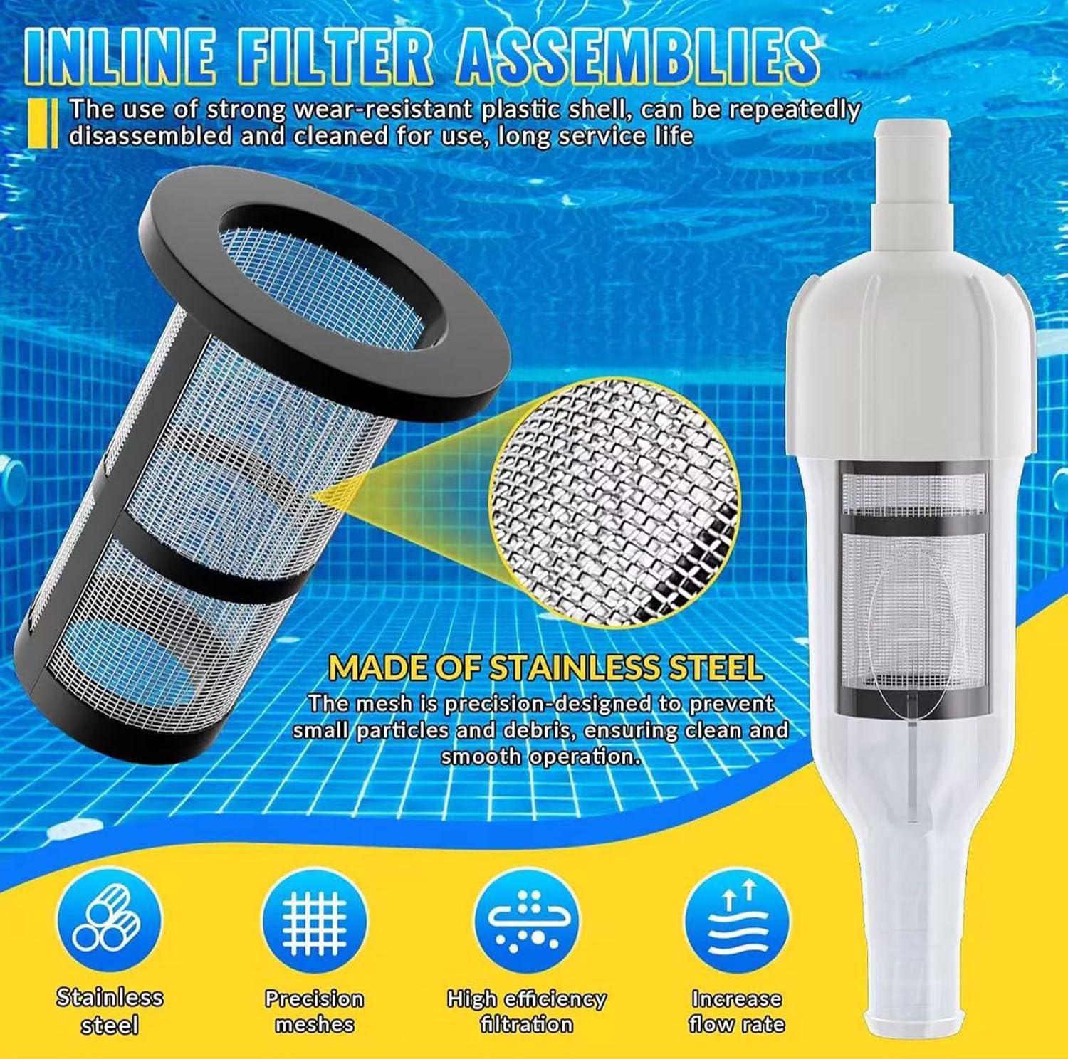 Pool Cleaner Feed Hose Replacement for Zodiac Polaris 280 380 180 Pool Cleaner Feed Hose Parts G5 Complete Feed Hose with D45(Not Compatible with polaris 360)