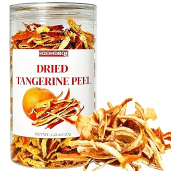 Dried Tangerine Peel Strips Chen Pi - Chinese Herbal for Cooking & Tea | 4.23 oz Resealable Jar - Pure Natural Orange peel Sliced for Tea, Soup, Seasoning & Bever