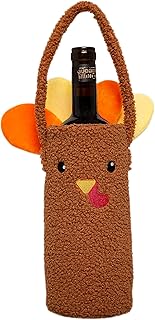 Pearhead Sherpa Wine Bottle Gift Bag, Turkey Wine Bottle Bag, Thanksgiving Party Ideas, Sherpa Wine Gift Bag, Funny Fall Housewarming Ideas