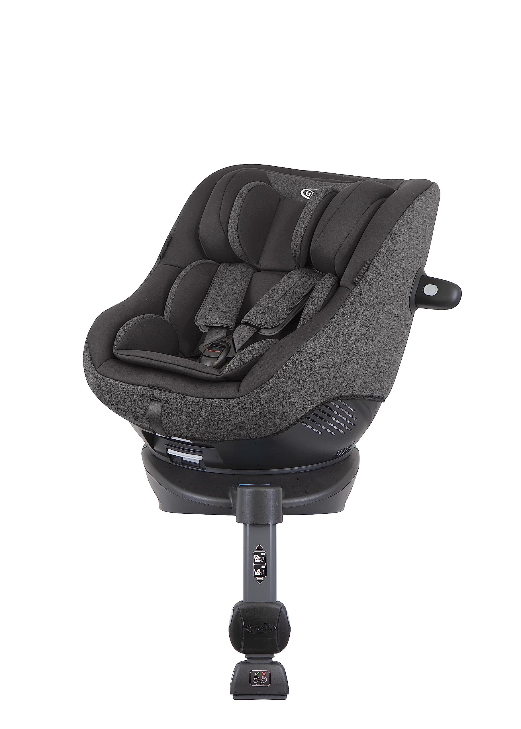 GRACO - Turn2Me i-Size R129 Silla de coche giratoria 360º con ISOFIX, de 40 a 105 cm (desde el nacimiento hasta los 4 años aprox.), color Heather