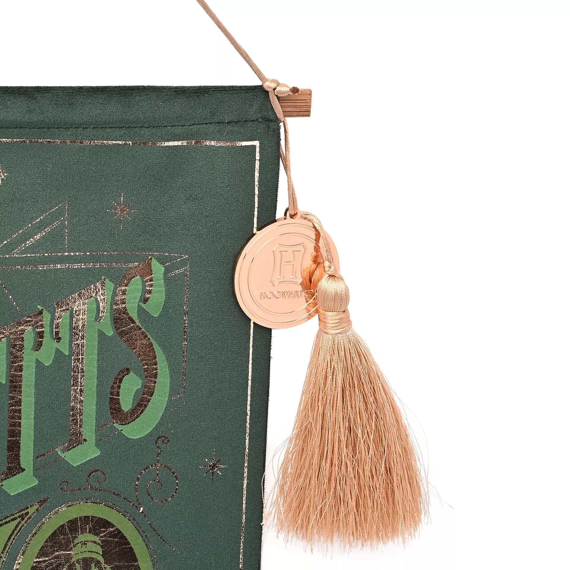 Warner Bros Harry Potter Alumni Banner, Gringotts, Decorative Wall Hanging with Tassel, Green with Fringe Detail - Image 3