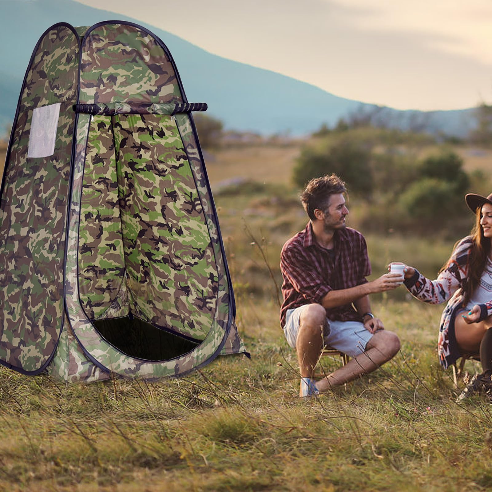 HOMASIS Tente de Douche Pop-up, Tente de Toilette et Changement, Cabine de Douche d'Intimité avec Sac de Transport Portable l'Extérieur, pour Camping et Plage, 120 x 120 x 190 cm