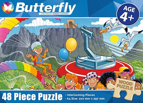 Butterfly A4 At Table Mountain Wooden Puzzle 48-Piece Set