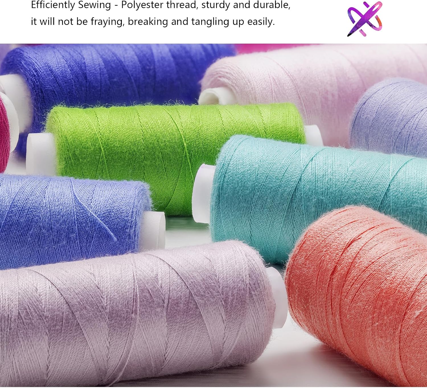 72Pcs Sewing Thread kit, 36 Assorted Colors Machine Threads with Spools, 36 Same Color Prewound Bobbins Threads, Polyester Thread for Hand and Sewing Machine