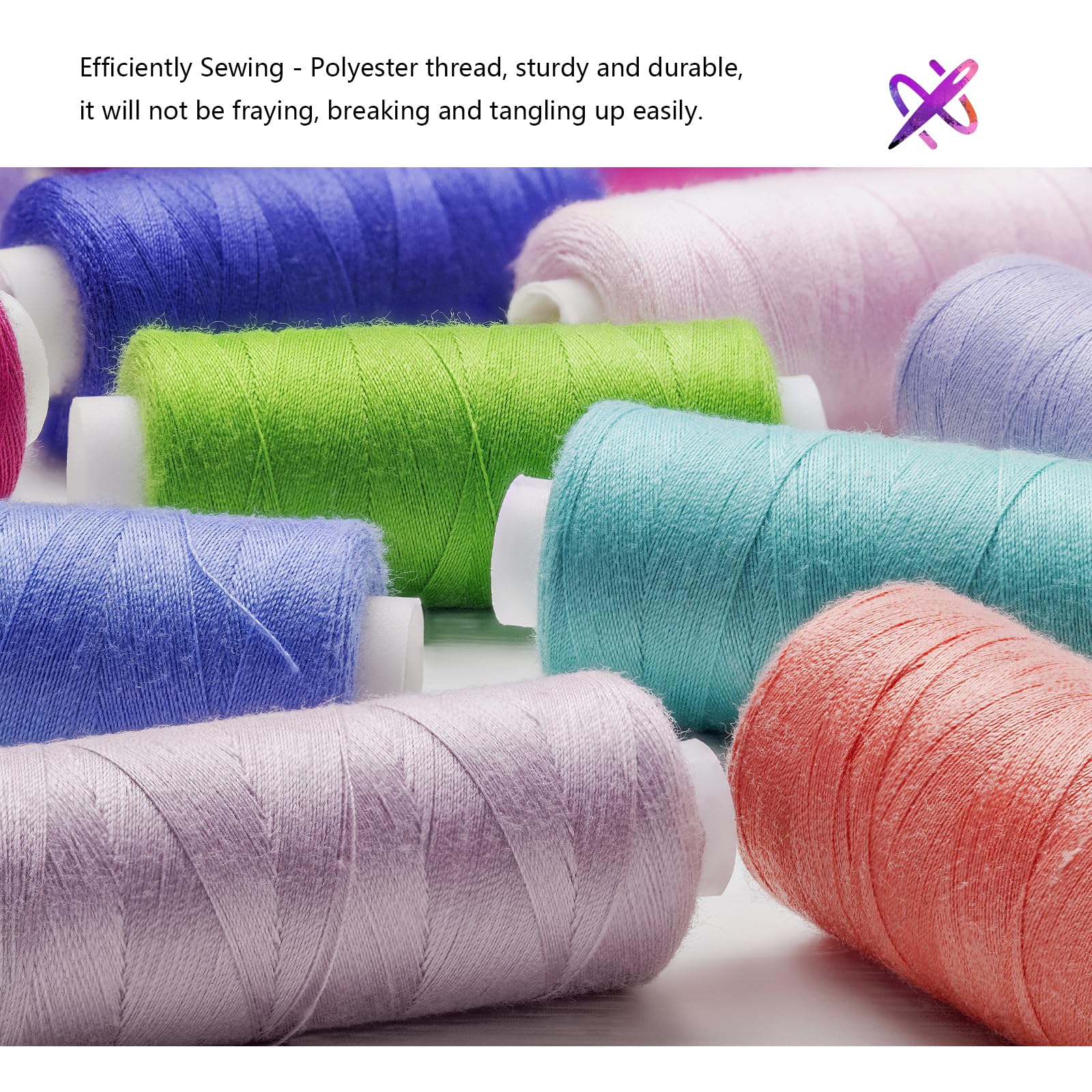 72pcs Sewing Thread Kit - 36 Colors Polyester -6