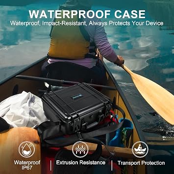 LEKUFEE Waterproof Hard Carrying Case for DJI Mini 5 Pro Drone, Fly More Combo, DJI RC 2/RC N3, Battery(6 pcs), Charging Hub, and Other Accessories(Case Only)