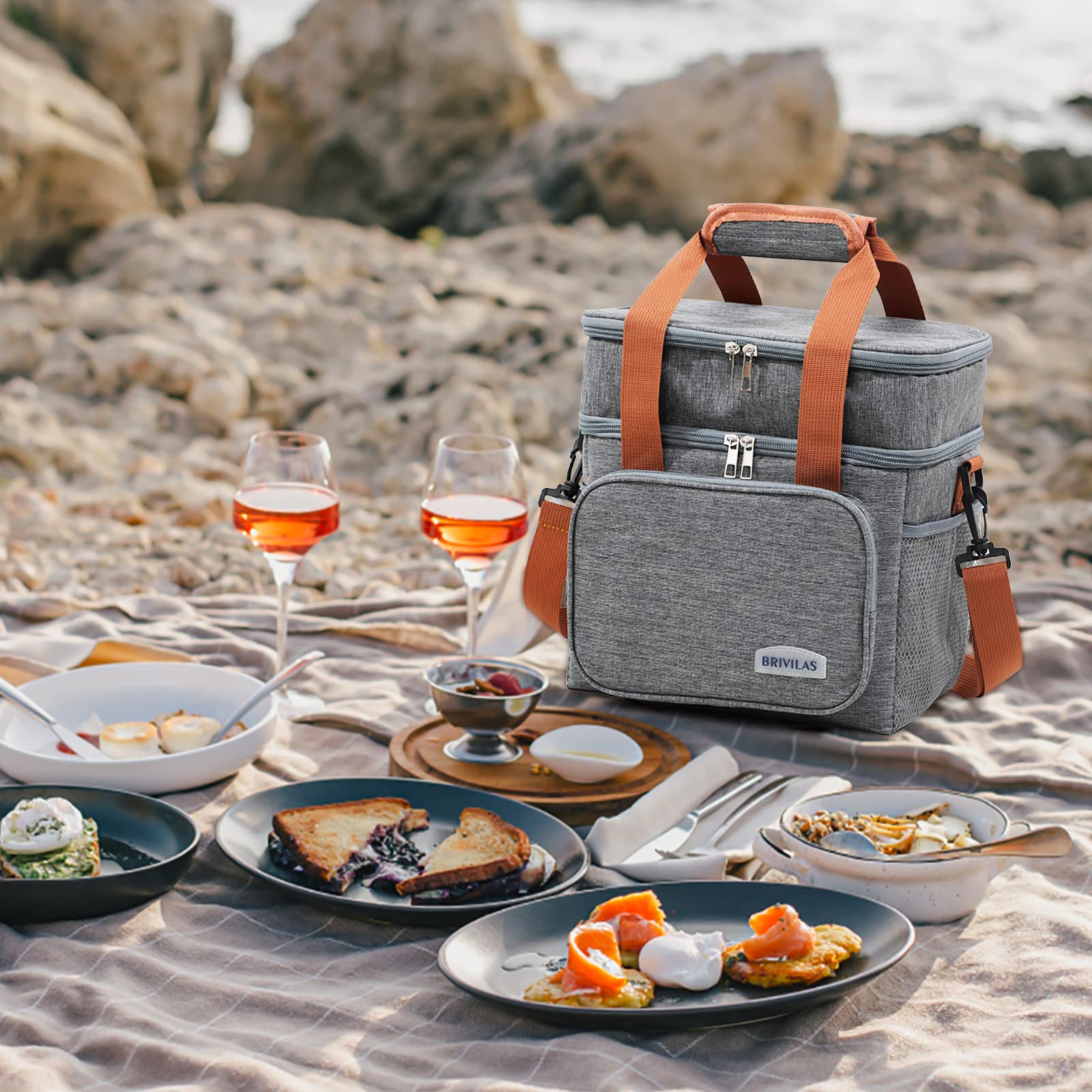 Borsa Termica 12L Isoterma con Tracolla per Picnic, Campeggio, Viaggio