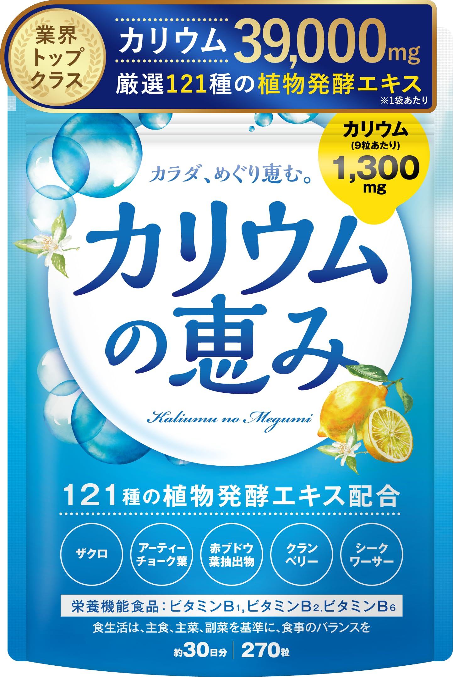 Amazon | カリウム サプリ カリウムの恵み 塩化カリウム 1300mg 栄養 